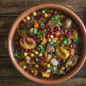 Tajine con granada mollar de elche